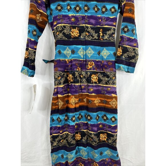 Vintage Wyllis New York & Co Maxi Dress Size 12 BOHO Side Slit DEADSTOCK New - Picture 12 of 16